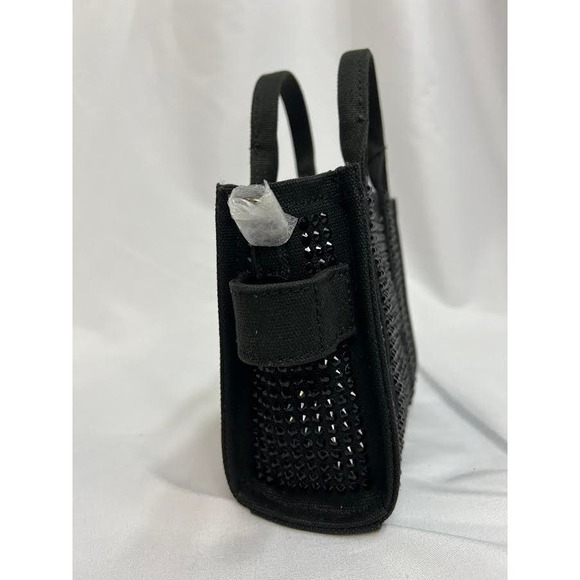 NWT! Marc Jacobs The MINI Crystal Canvas Tote bag BLACK - Picture 4 of 13